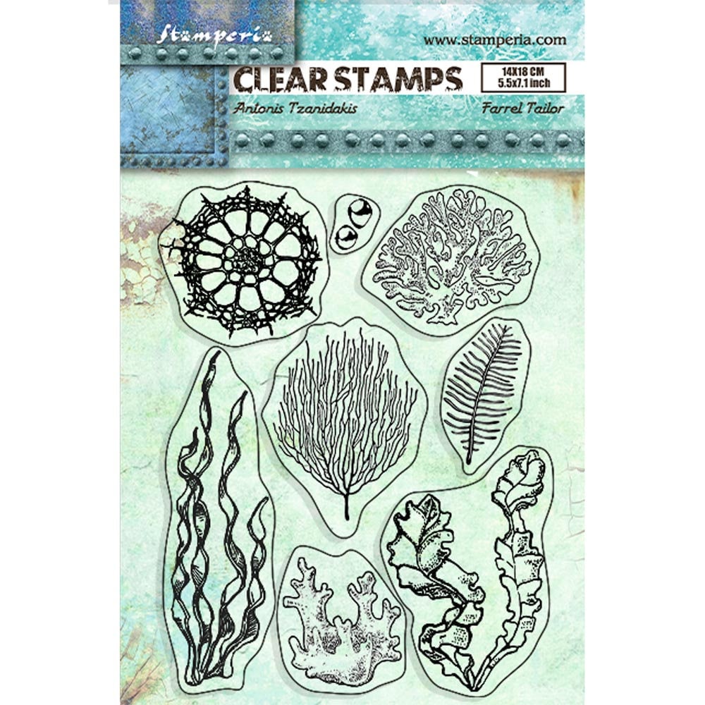 Stamperia Songs of the Sea CORALS Acrylic Stamps 14 x 18 cm #WTK182