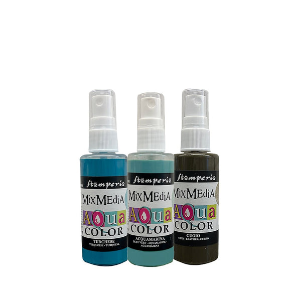 Stamperia Songs of the Sea AQUACOLOR KIT Set of 3 60 ml bottles #KAQXSS