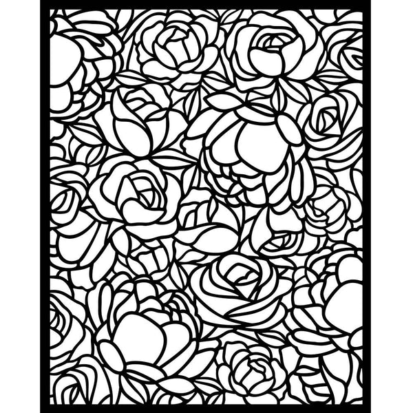 Stamperia ROMANCE FOREVER Rose Pattern Texture Stencil 20x25 cm #KSTD152
