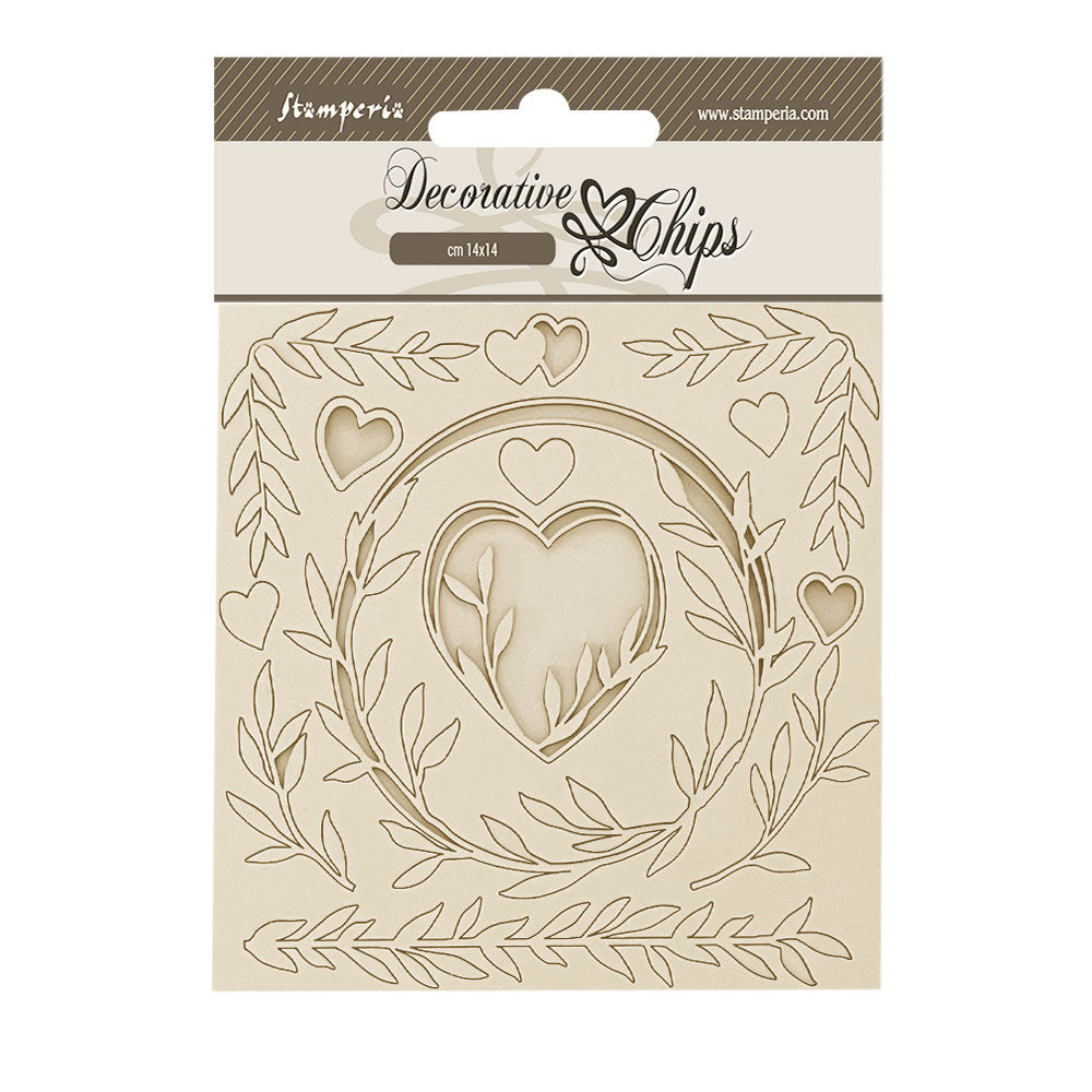 Stamperia ROMANCE FOREVER Hearts Decorative Chips 5.5